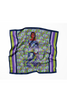 Green Floral Silk Scarf 1
